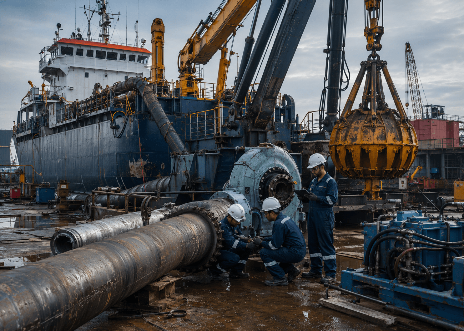 Dredger repair and pipeline renewal services
