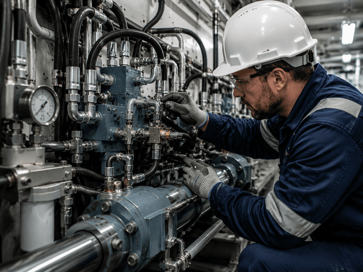 Marine hydraulic system inspection