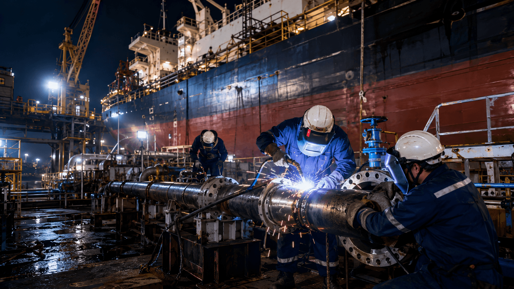 Marine pipeline fabrication and repair